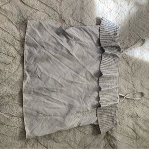 White House Black Market Light Gray Pleated Top